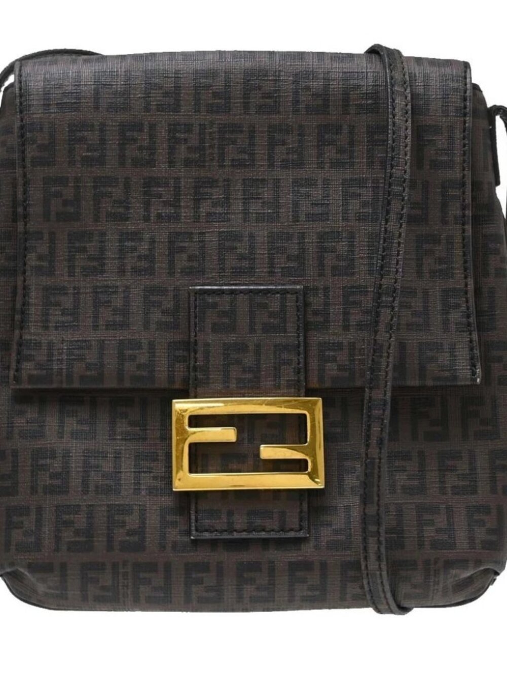 Fendi Brown Zucchino Shoulder Bag